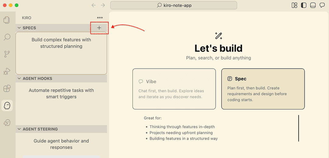 Figure 05 — Creating a New Spec