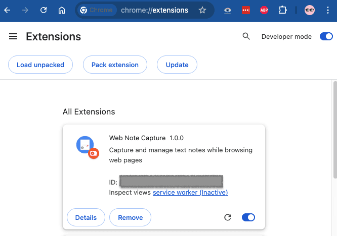 Figure 26 — Deploying the Web Note Capture Extension