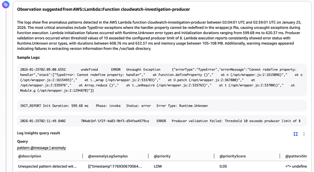Figure 14 — Running Log Insight Anomaly Detection Queries