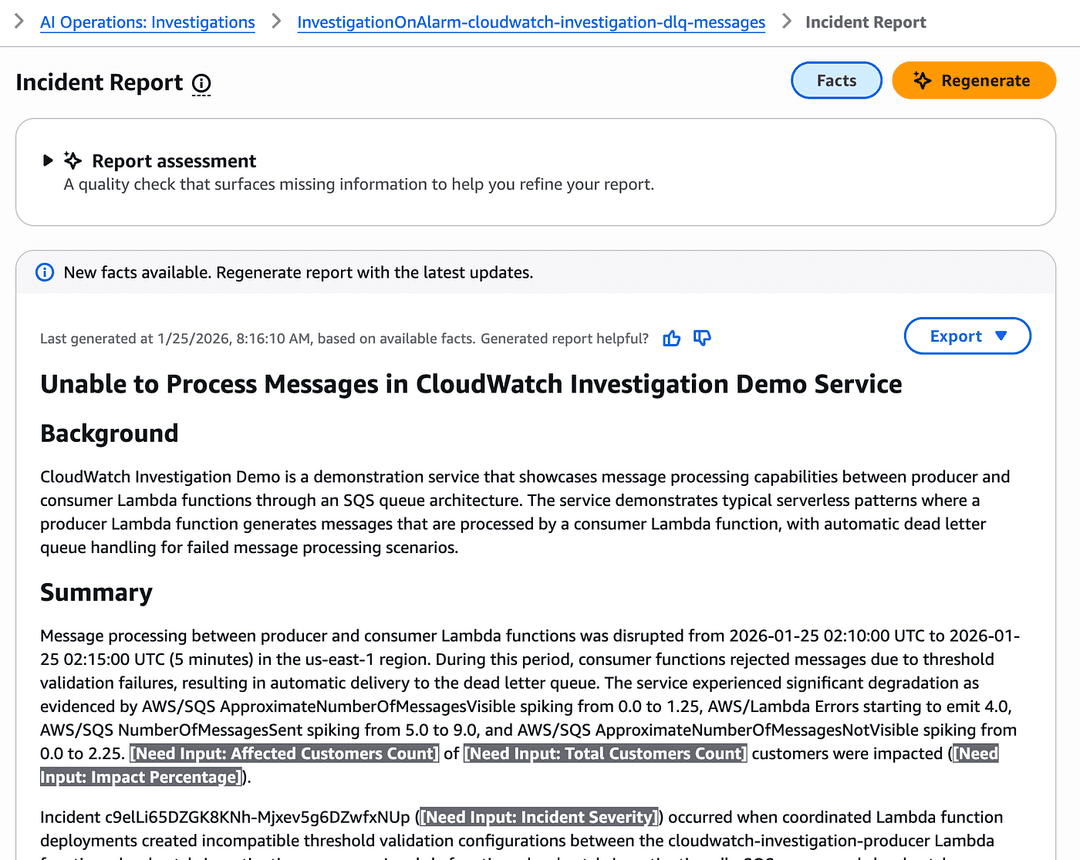 Figure 16 — Comprehensive Incident Report